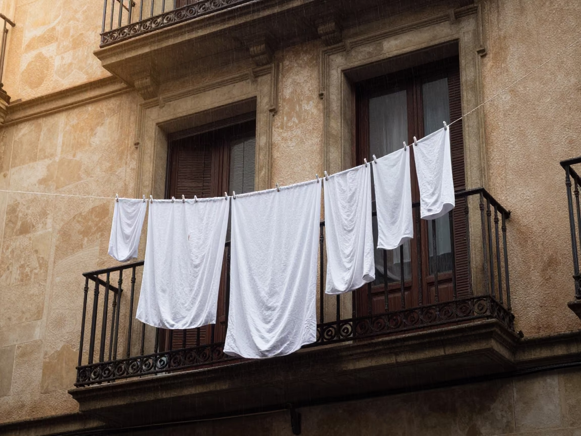 Drying Laundry in Barcelona in in Barcelona, Spain