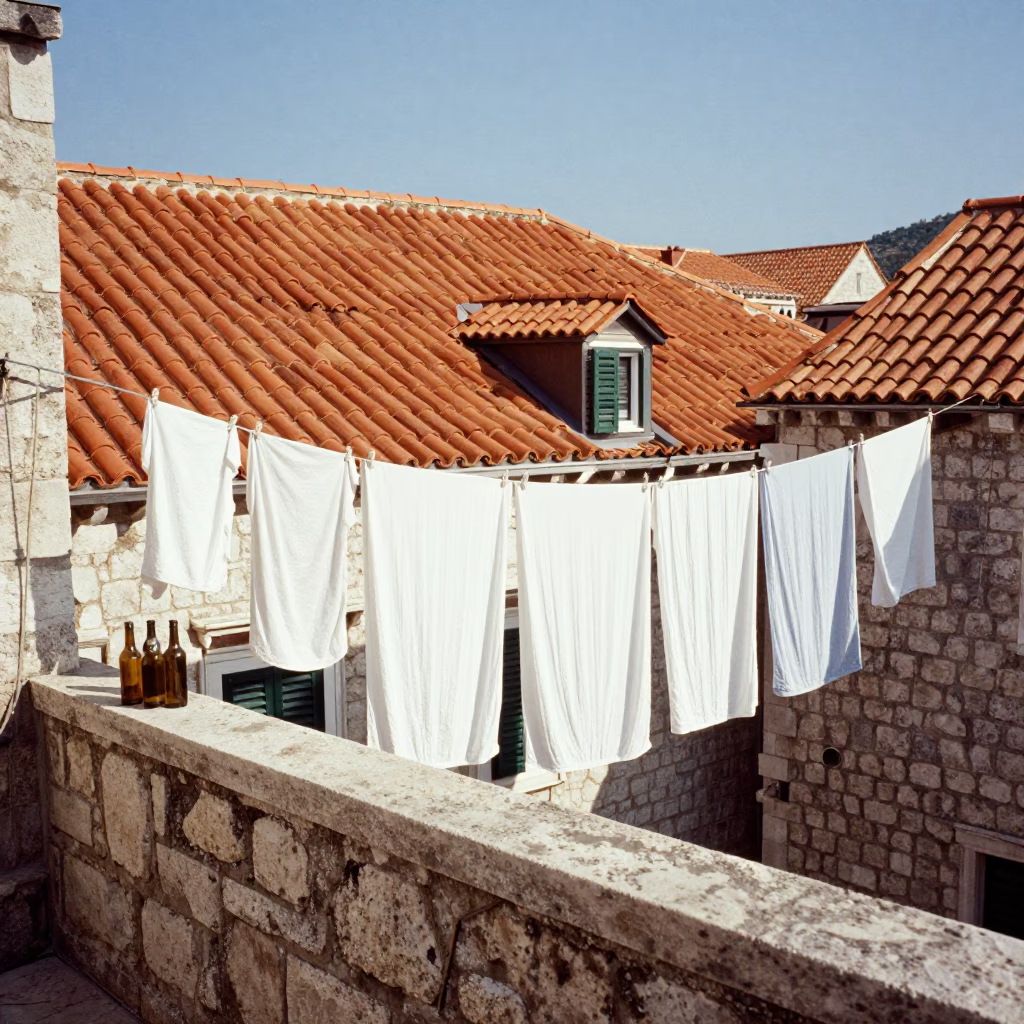 Drying Laundry in Dubrovnik in in Dubrovnik, Croatia