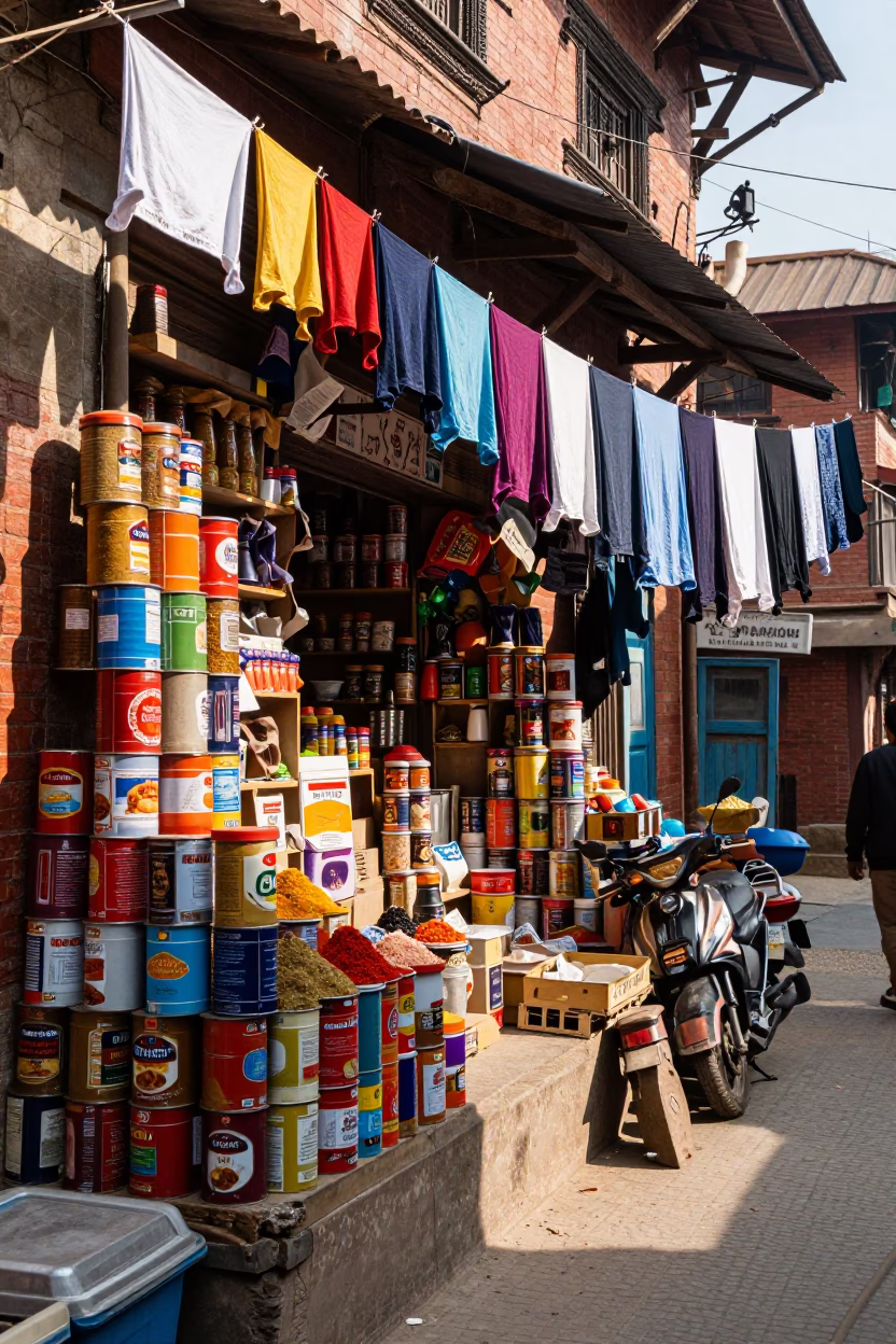 Drying Laundry in Kathmandu in in Kathmandu, Nepal