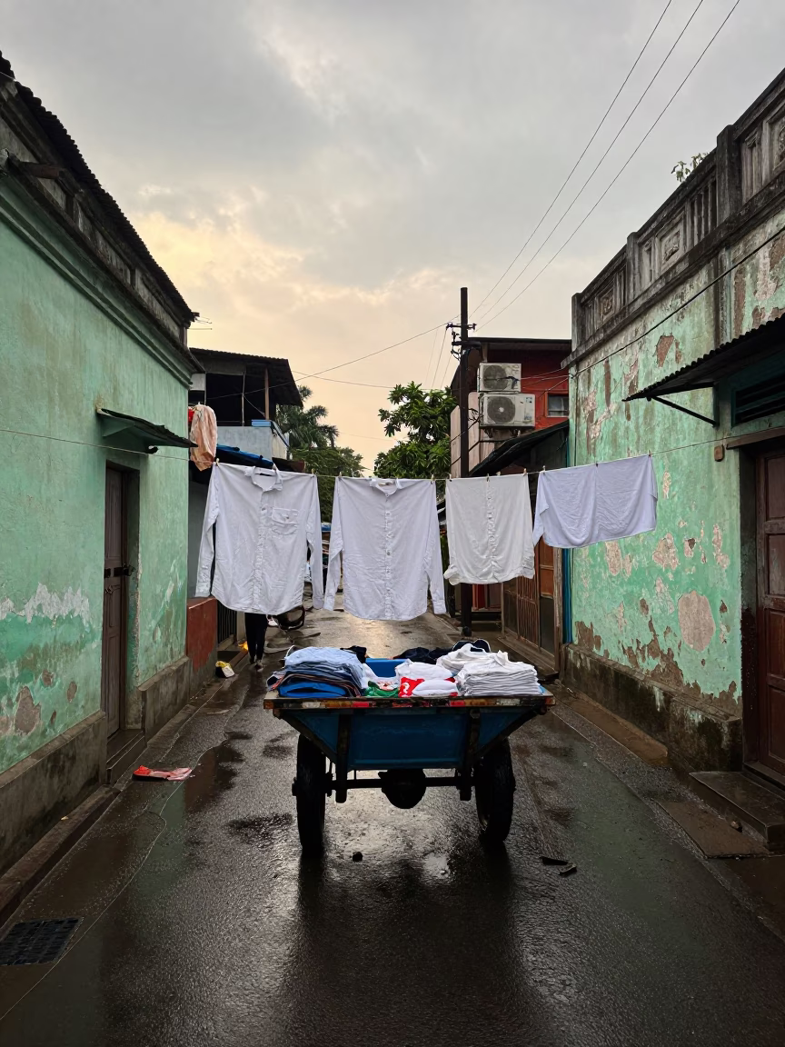 Drying Laundry in Kolkata in in Kolkata, India
