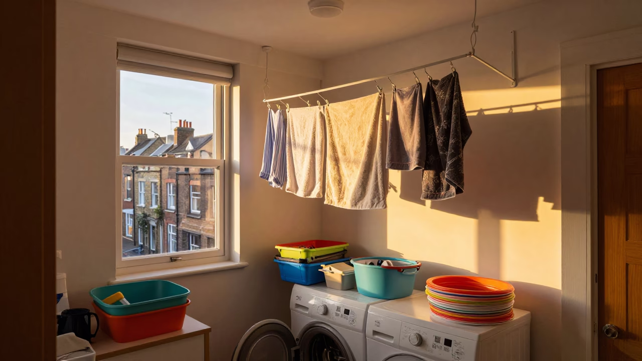 Drying Laundry in Liverpool in in Liverpool, United Kingdom