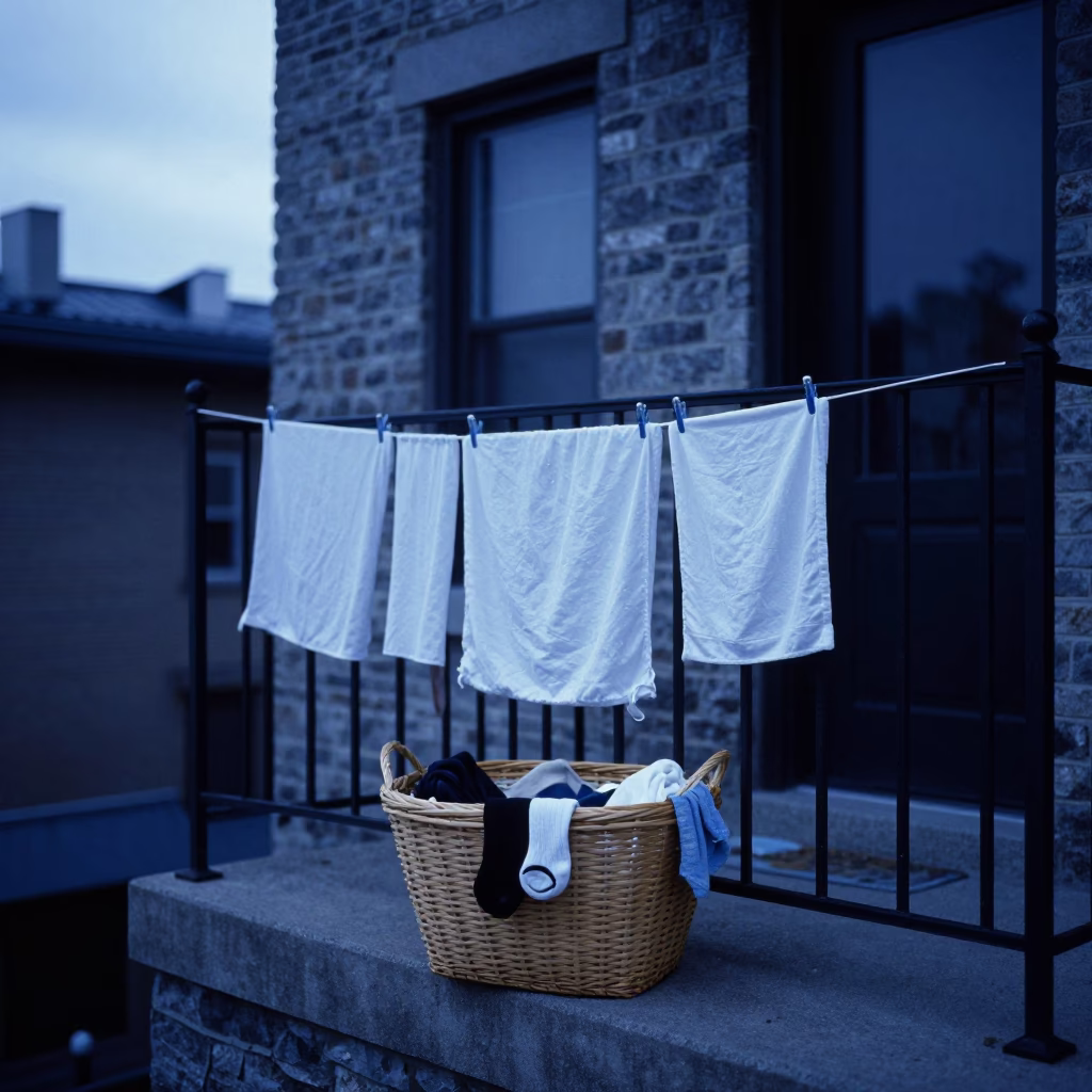 Drying Laundry in Montreal in in Montreal, Quebec, Canada