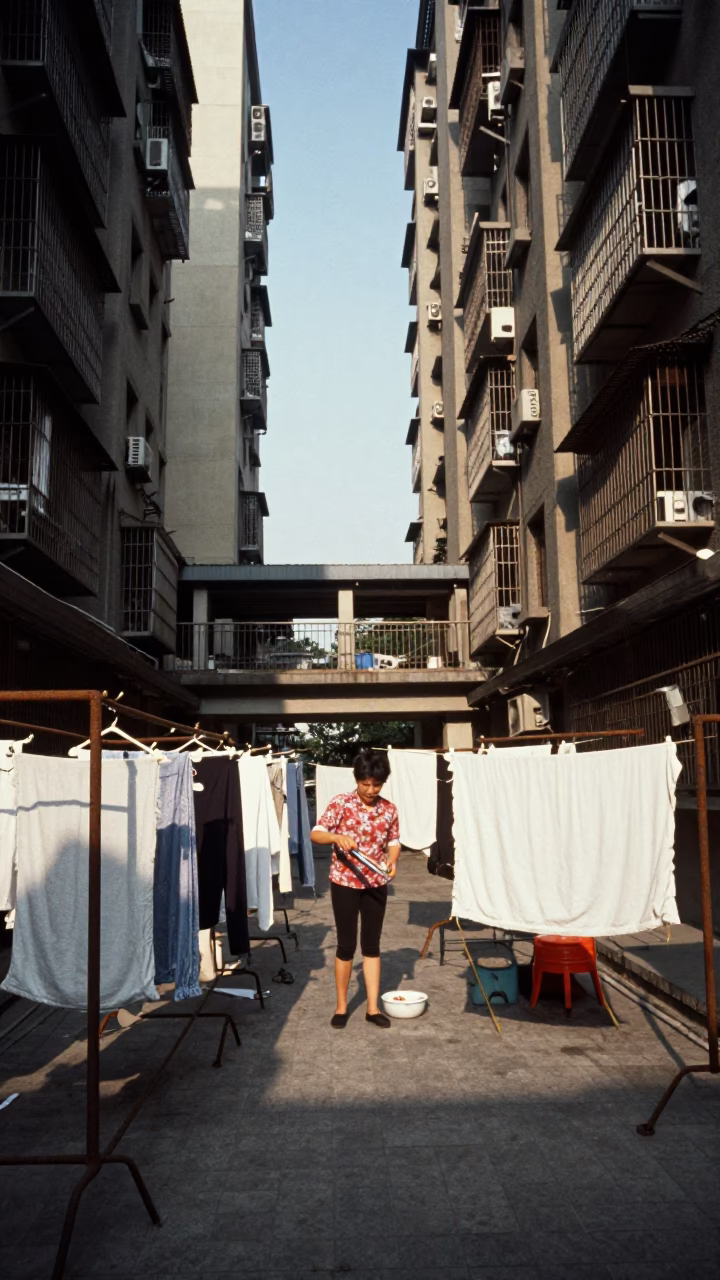 Drying Laundry in Shanghai in in Shanghai, China