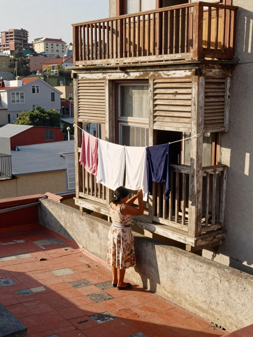 Drying Laundry in Valparaiso in in Valparaiso, Chile