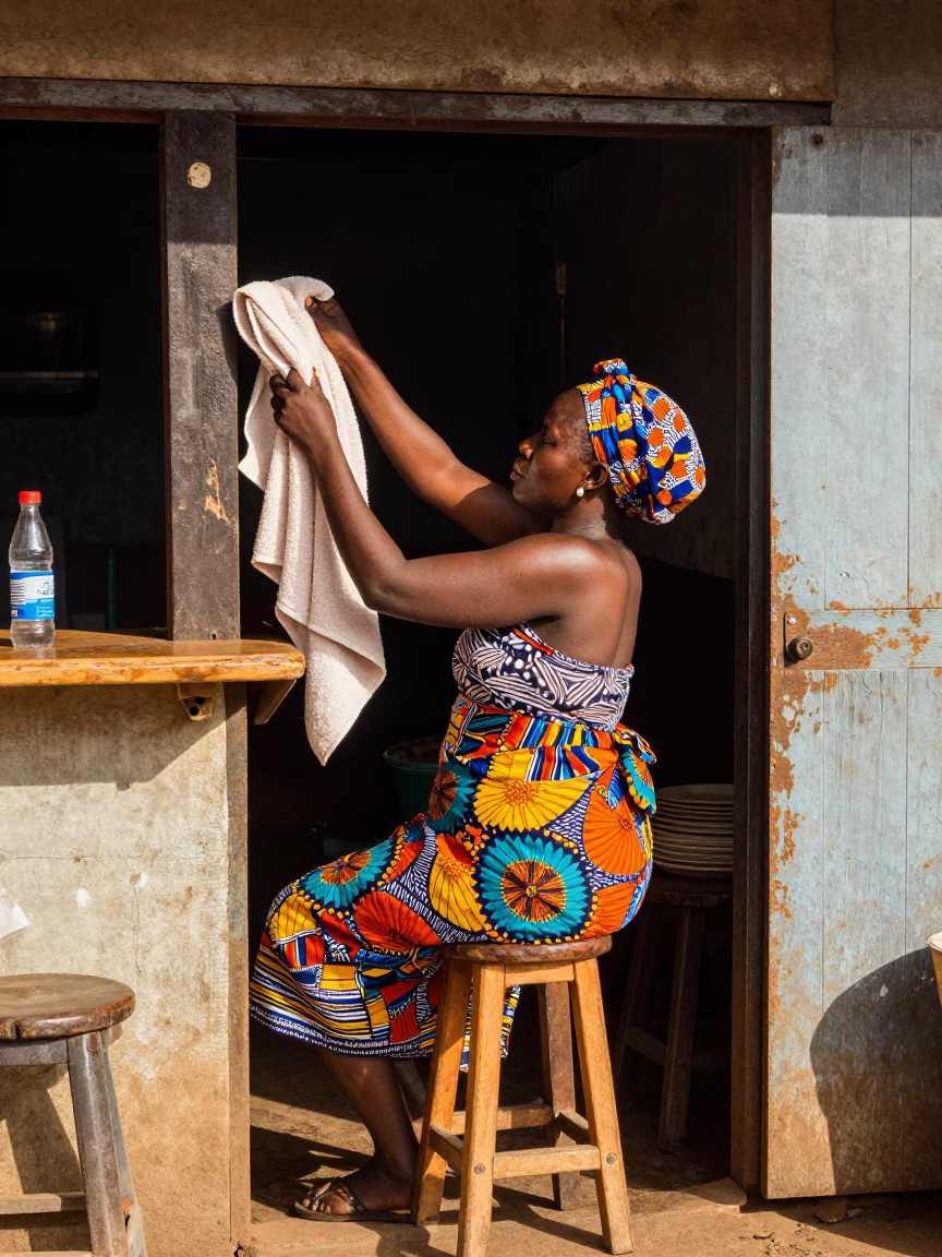 Drying Towels in Accra in in Accra, Ghana