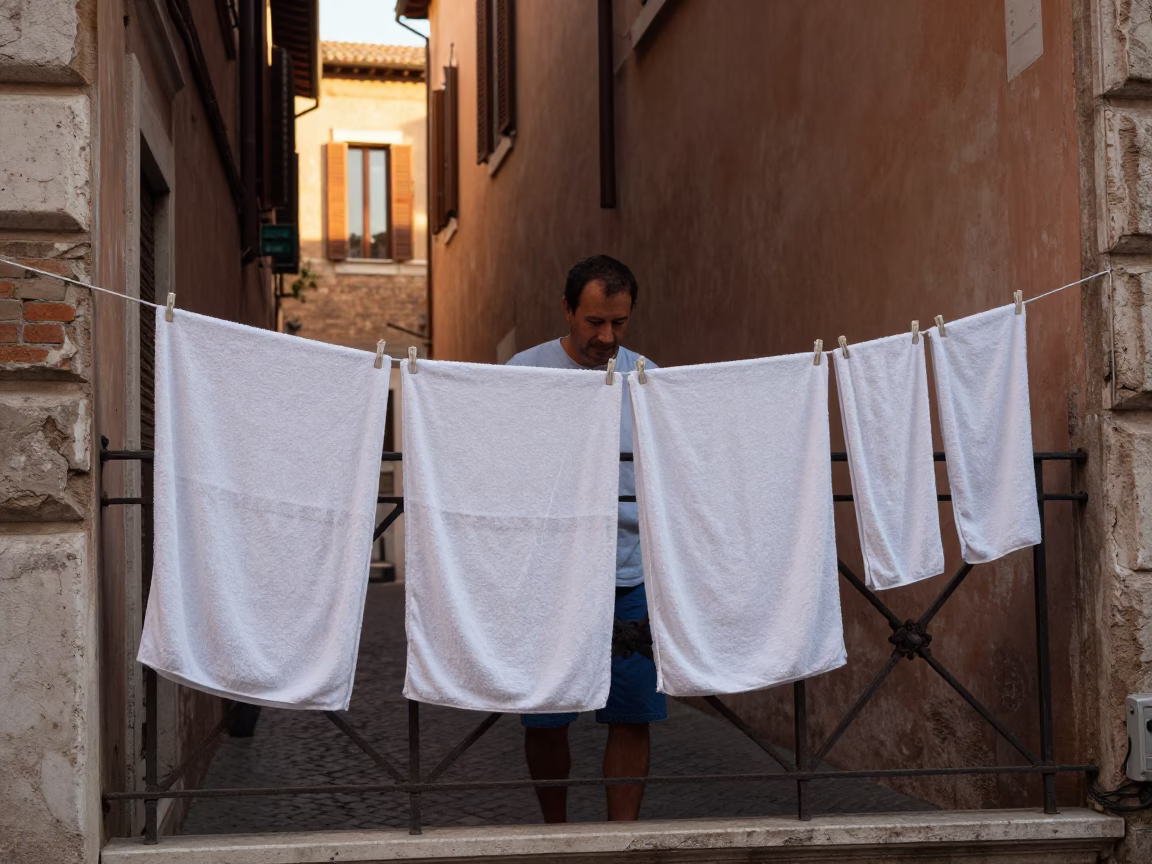 Drying Towels in Rome in in Rome, Italy