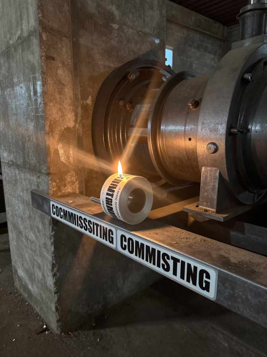 Drywall Dust Softens Sticker Roll in Tanzanian Room in in a mechanical room under buildout in Tanzania