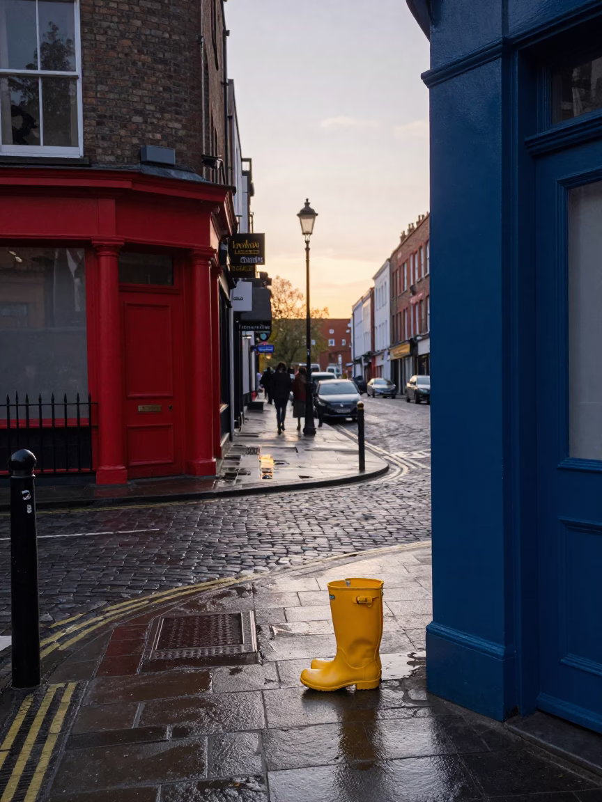 Dublin Before Sunrise at Sunrise Light in in Dublin, Ireland