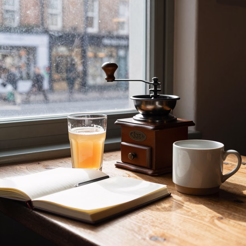 Dublin Cafe Interior at The Early Afternoon Light in in Dublin, Ireland