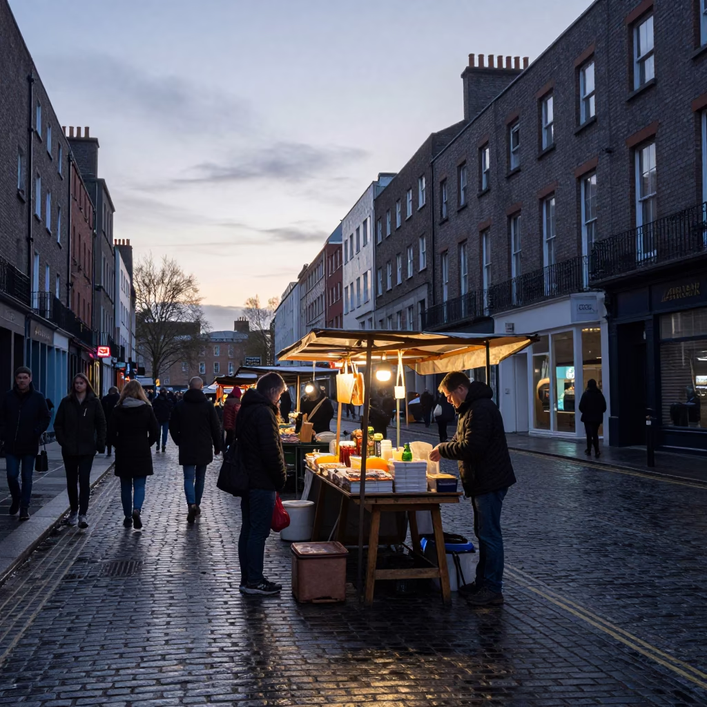 Dublin Early Morning at The Early Morning Light in in Dublin, Ireland