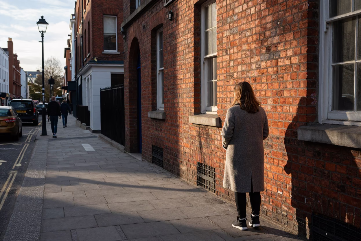 Dublin Street Scene at The Late Afternoon Light in in Dublin, Ireland