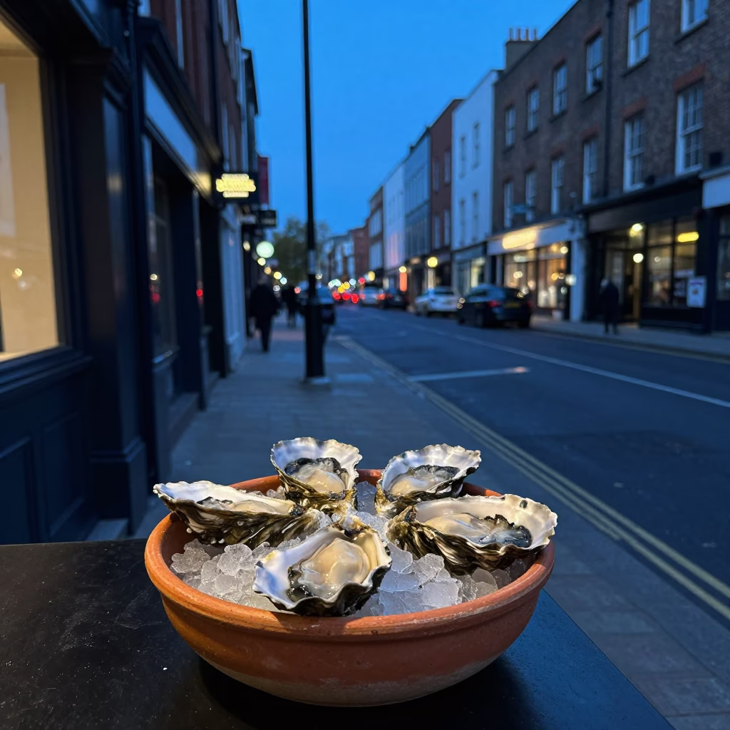 Dublin Street Scene at The Still Hours Before Dawn Light in in Dublin, Ireland
