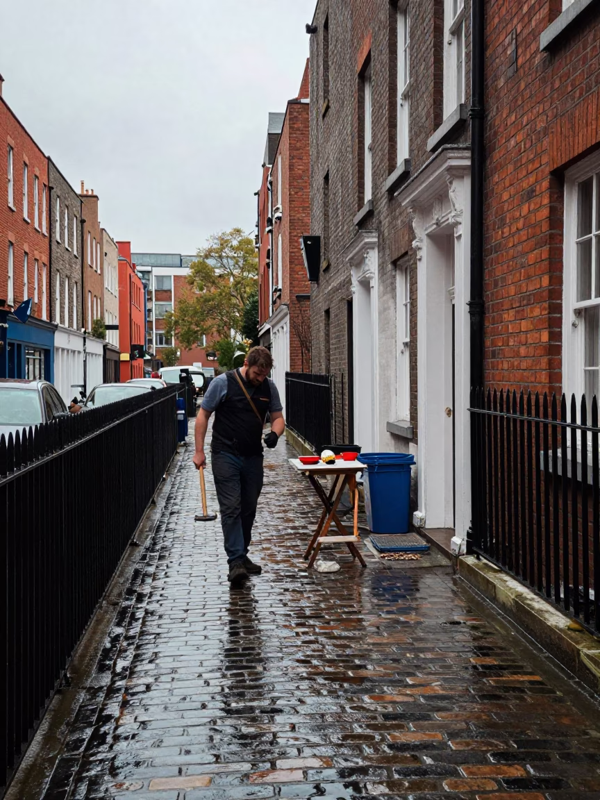 Dublin Tradesman at First Light in in Dublin, Ireland