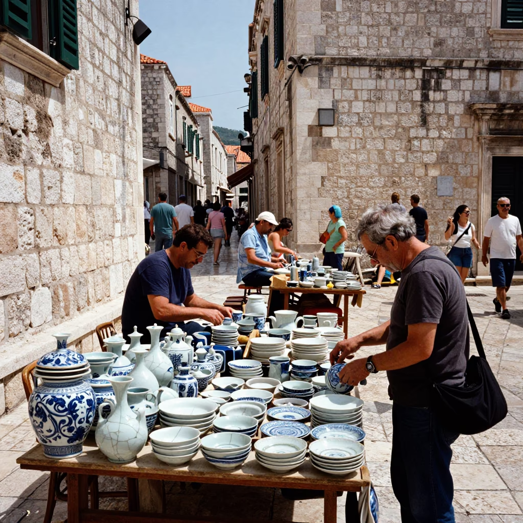 Dubrovnik Displaying Porcelain at Midday Light in in Dubrovnik, Croatia