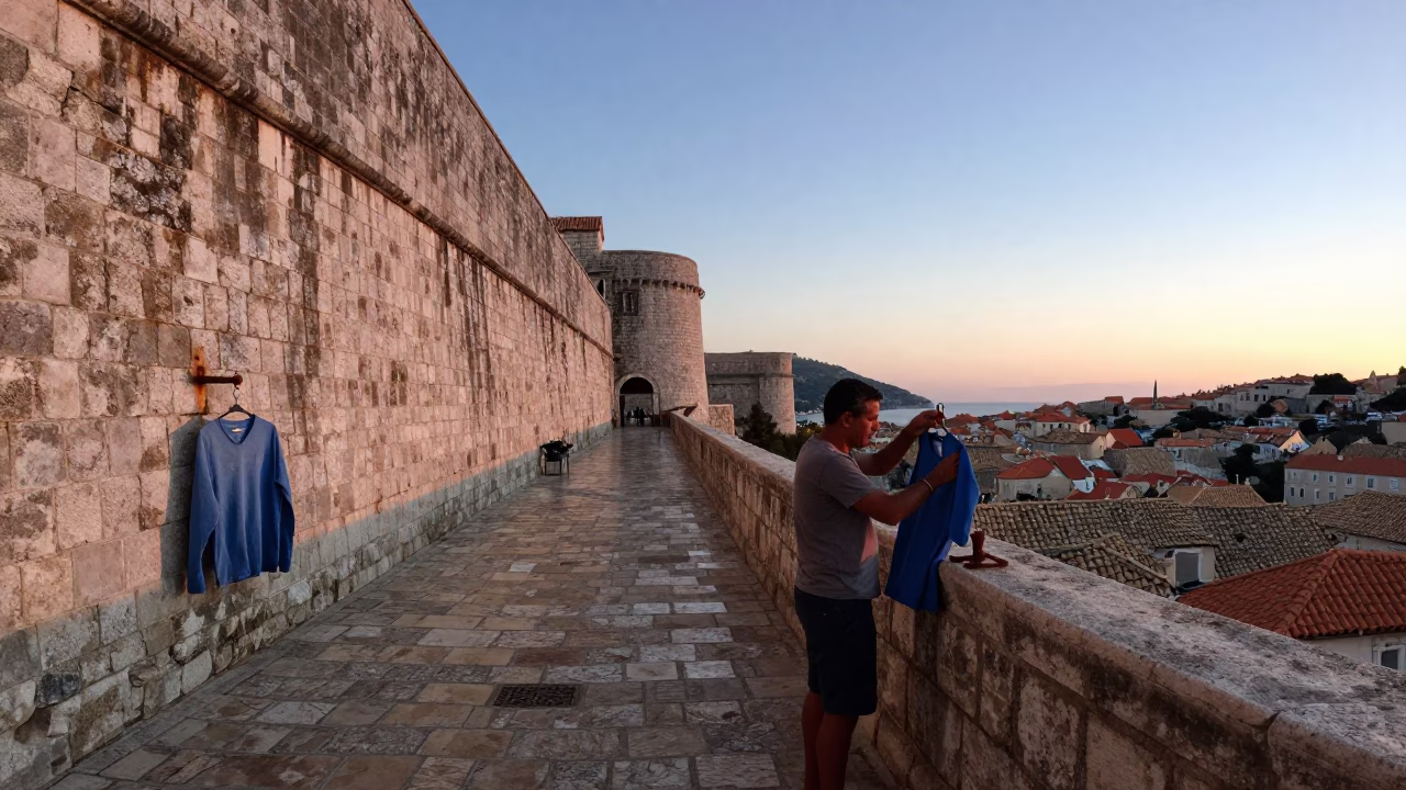Dubrovnik Morning Light at Nautical Dawn Light in in Dubrovnik, Croatia