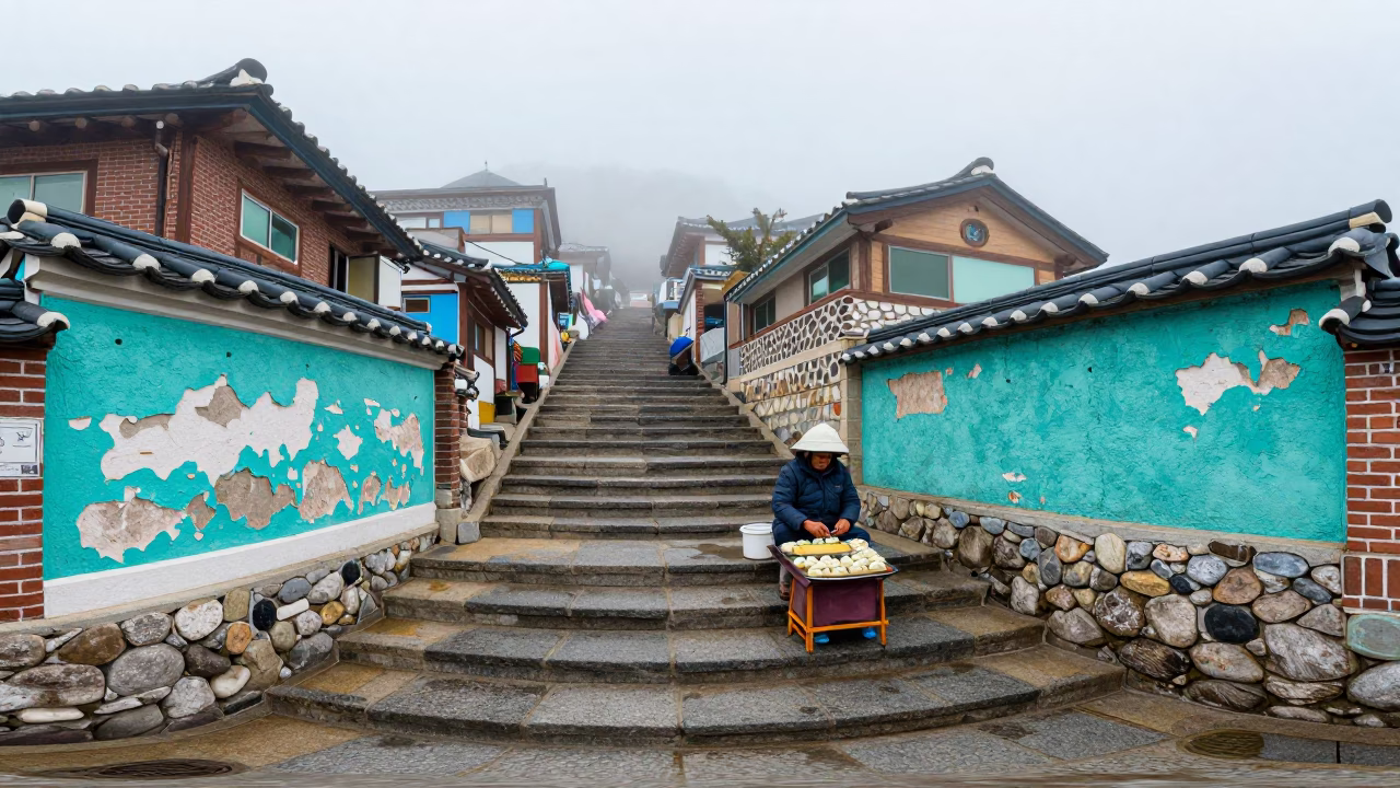 Dumpling Vendor in Busan in in Busan, South Korea