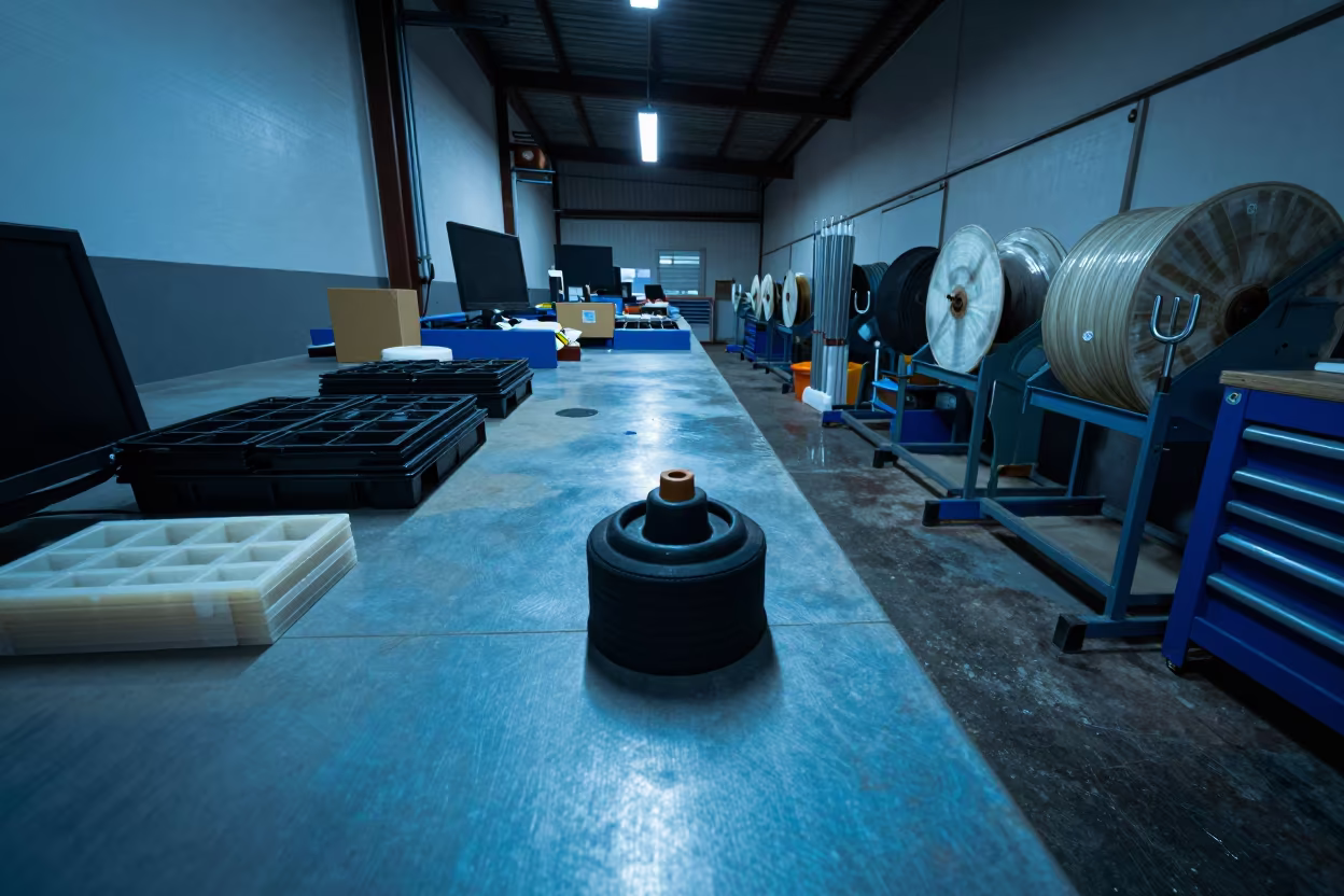 Dunnage Airbag Valve Cup Night Dispatch Office in inside a dispatch office above the dock near Quetzaltenango