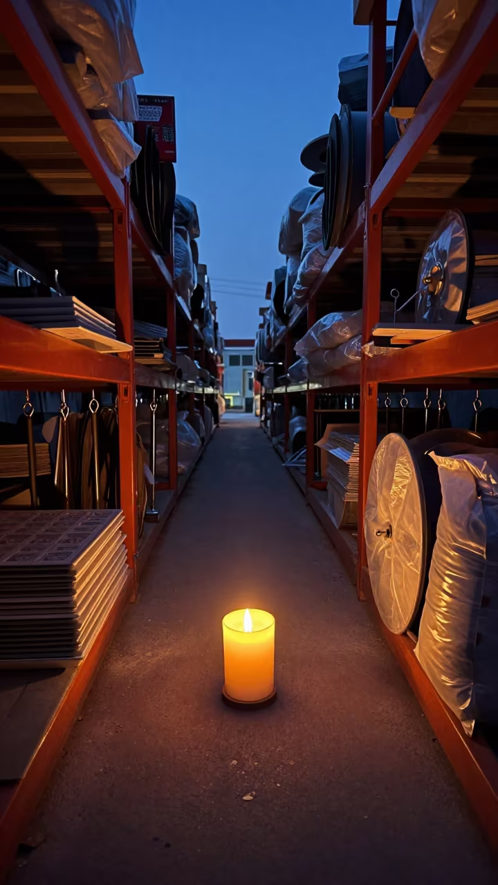 Dunnage Airbag Valve in Twilight Warehouse in inside a cross-dock lane near Hohhot