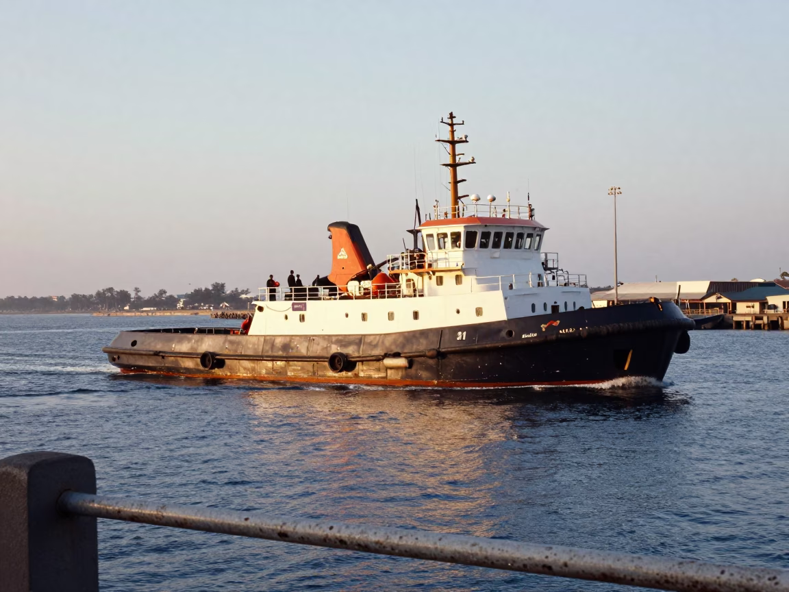 Durban Busy Waterways at The Early Morning Light in in Durban, South Africa