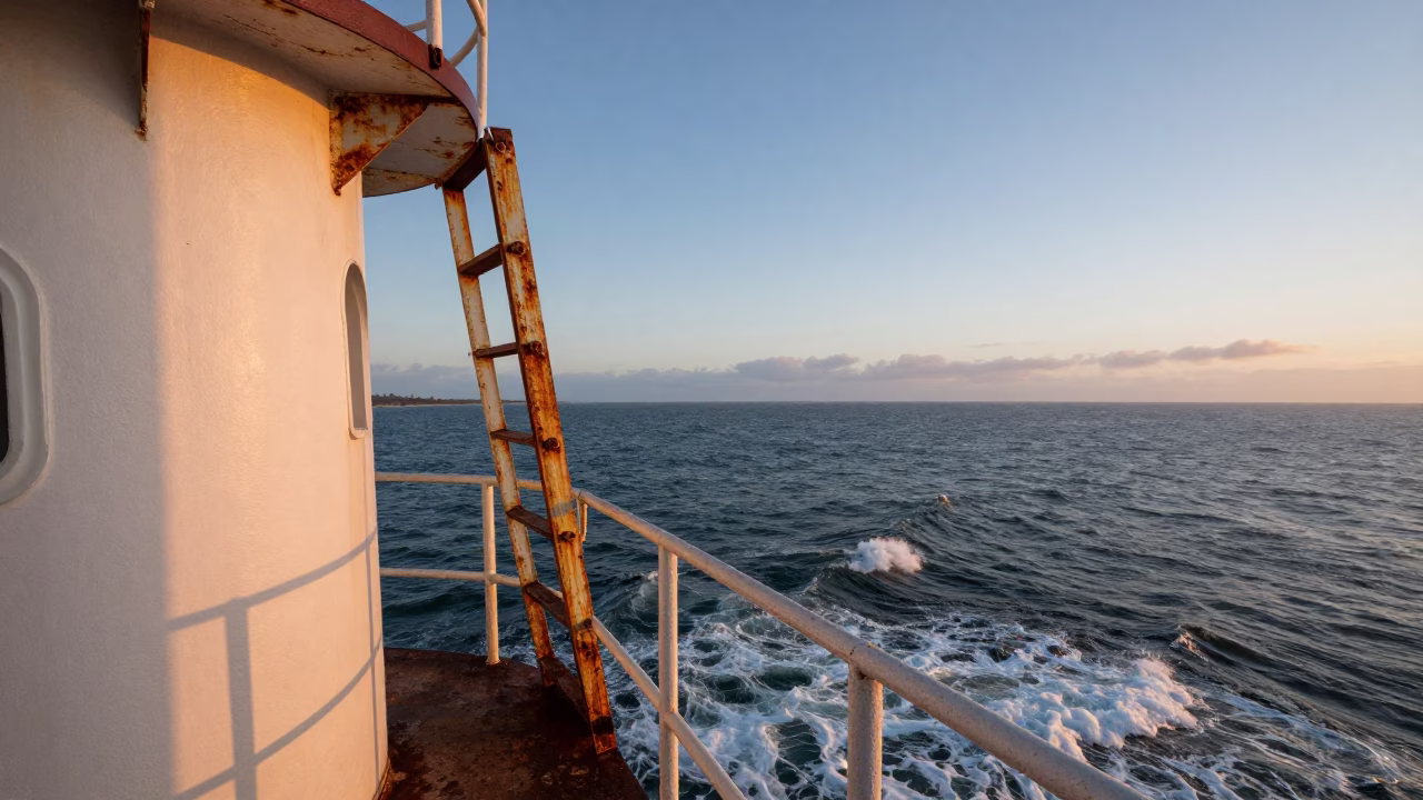 Durban Inspection Ladder at Nautical Dawn Light in in Durban, South Africa