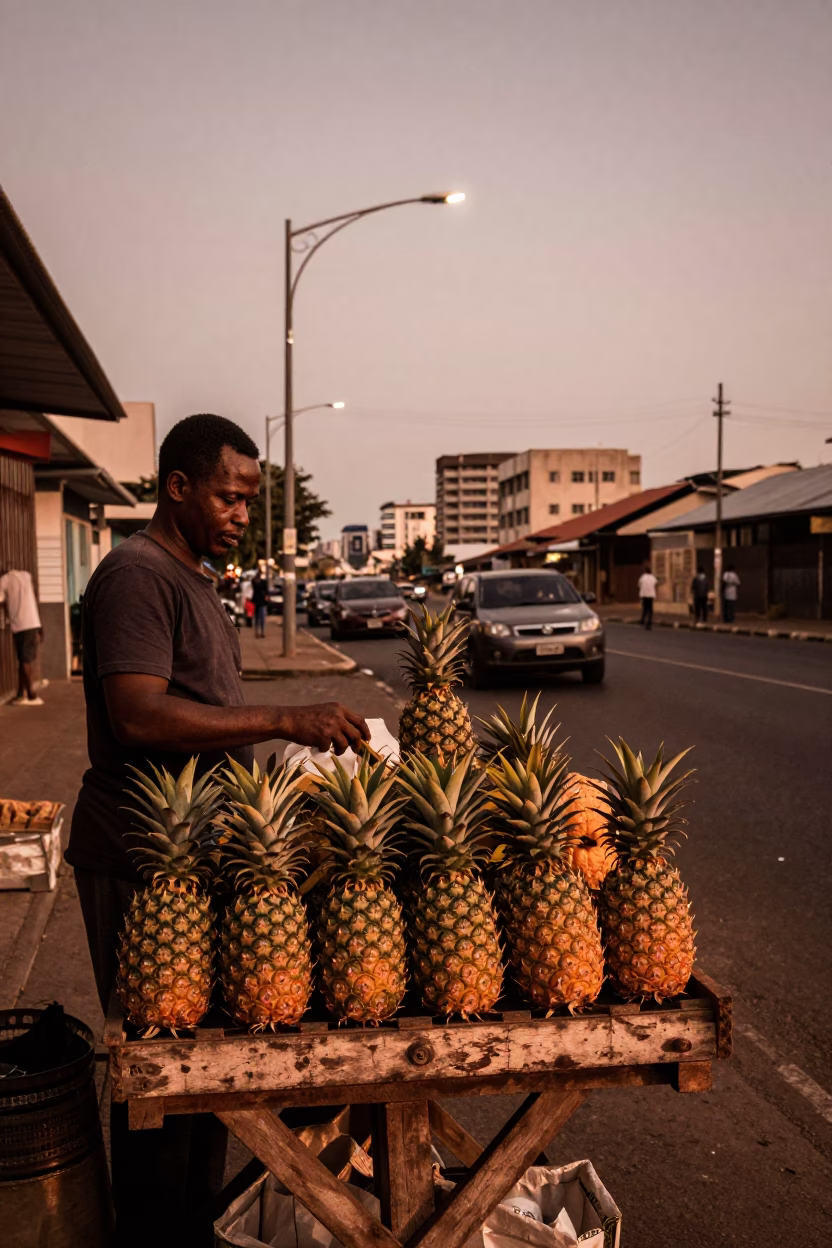 Durban South Africa Street Scene Copper Toned Light Before Dusk in in Durban, South Africa