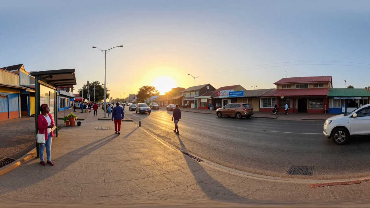 Durban South Africa Sunset Street Scene with Cardigans and Local Life in in Durban, South Africa