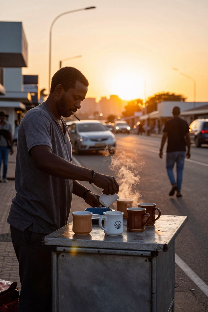 Durban Sunset Scene at Sunset Light in in Durban, South Africa