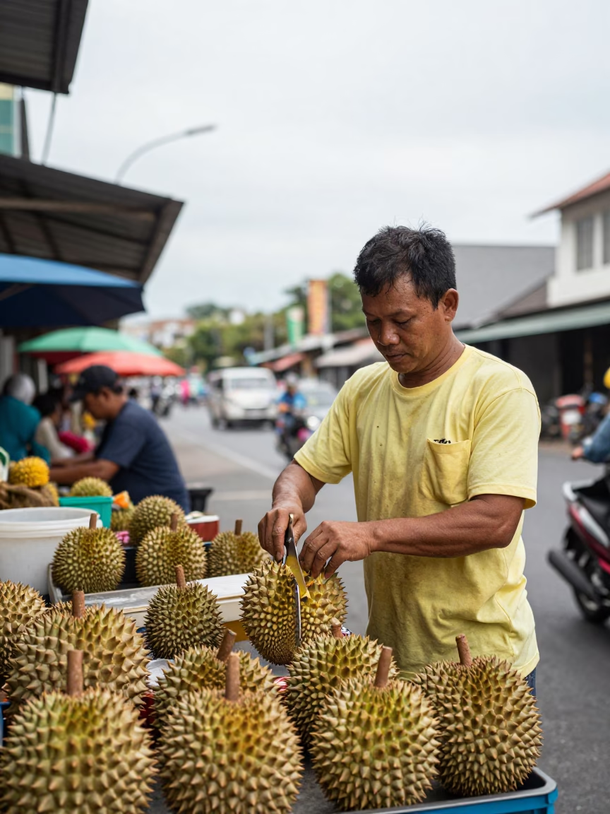 Durian Fruit in Phuket in in Phuket, Thailand