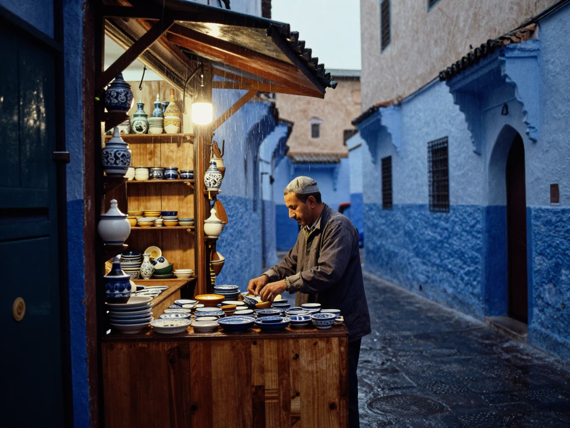 During Light in Essaouira at Dusk Light in in Essaouira, Morocco