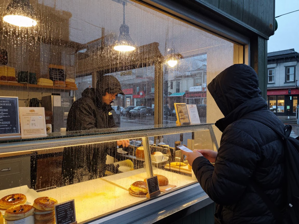 During Rain in Montreal in in Montreal, Quebec, Canada