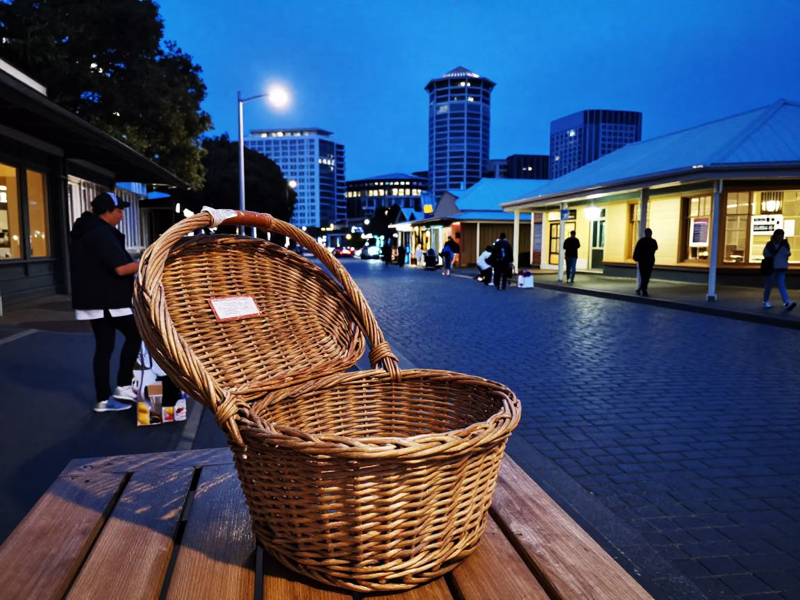 Dusk in Hobart at The Last Blue Light Of Evening in in Hobart, Tasmania, Australia