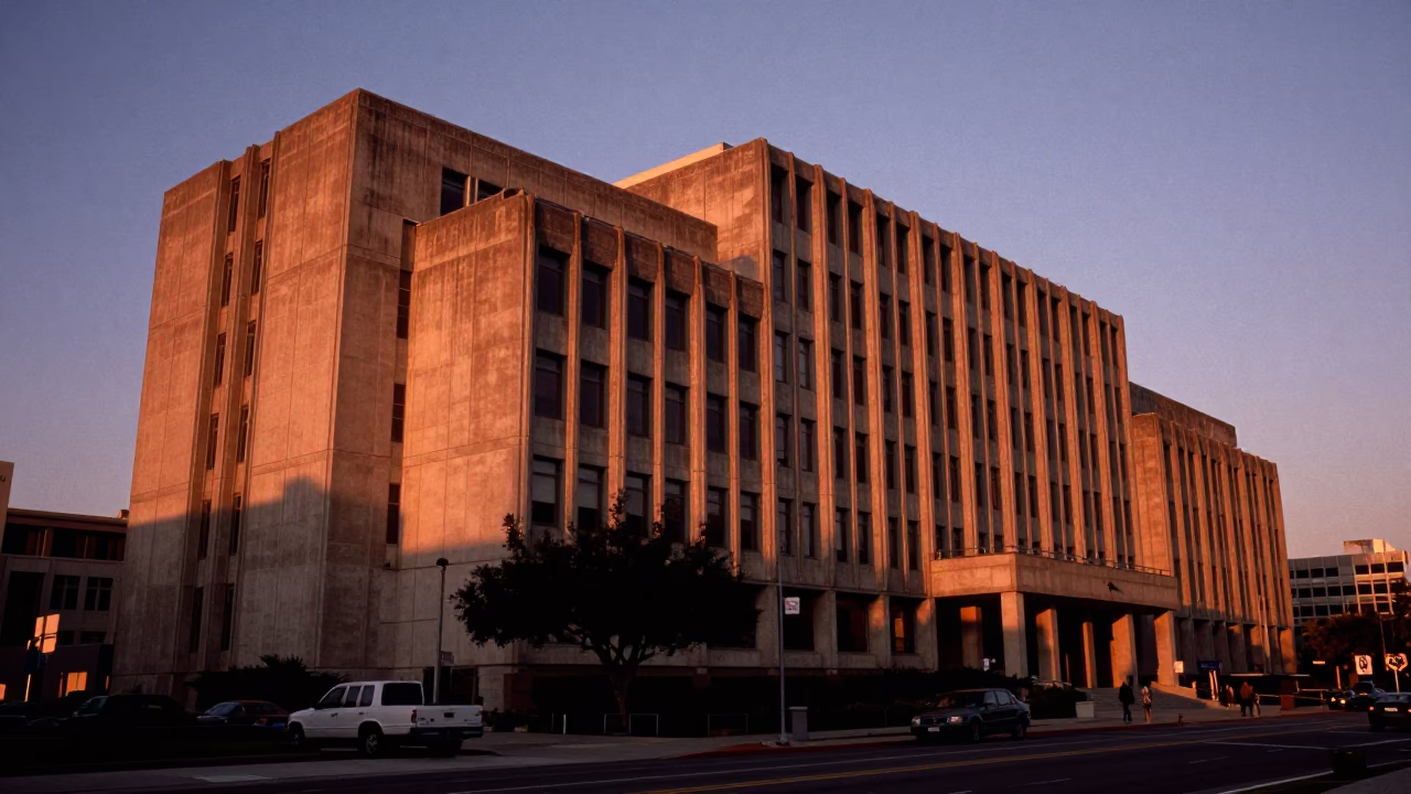 Dusk Light at Copper-toned Light Before Dusk in Los Angeles in in Los Angeles, California, United States