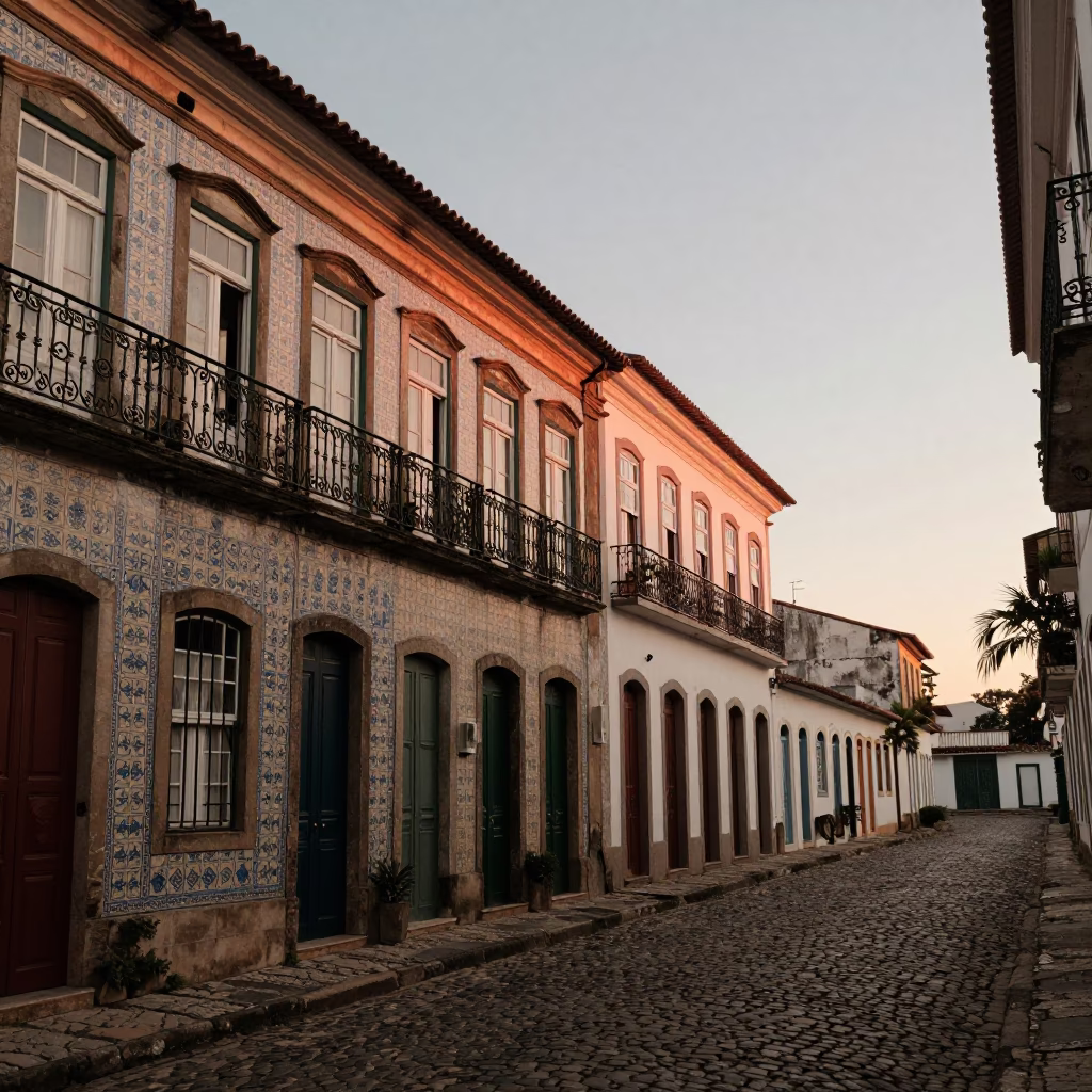 Dusk Light at Copper-toned Light Before Dusk in Salvador in in Salvador, Brazil