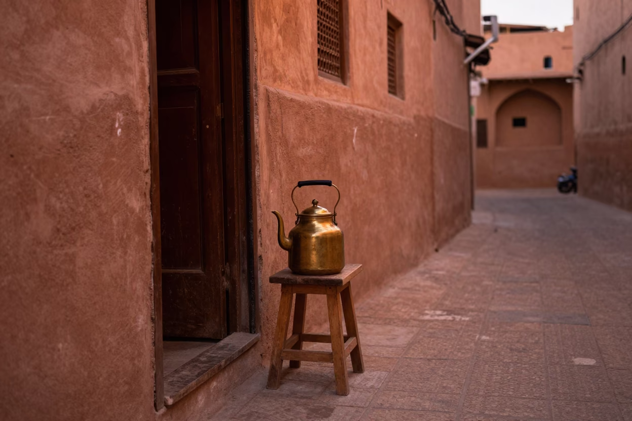 Dusk Light in Fez at Copper-toned Light Before Dusk in in Fez, Morocco