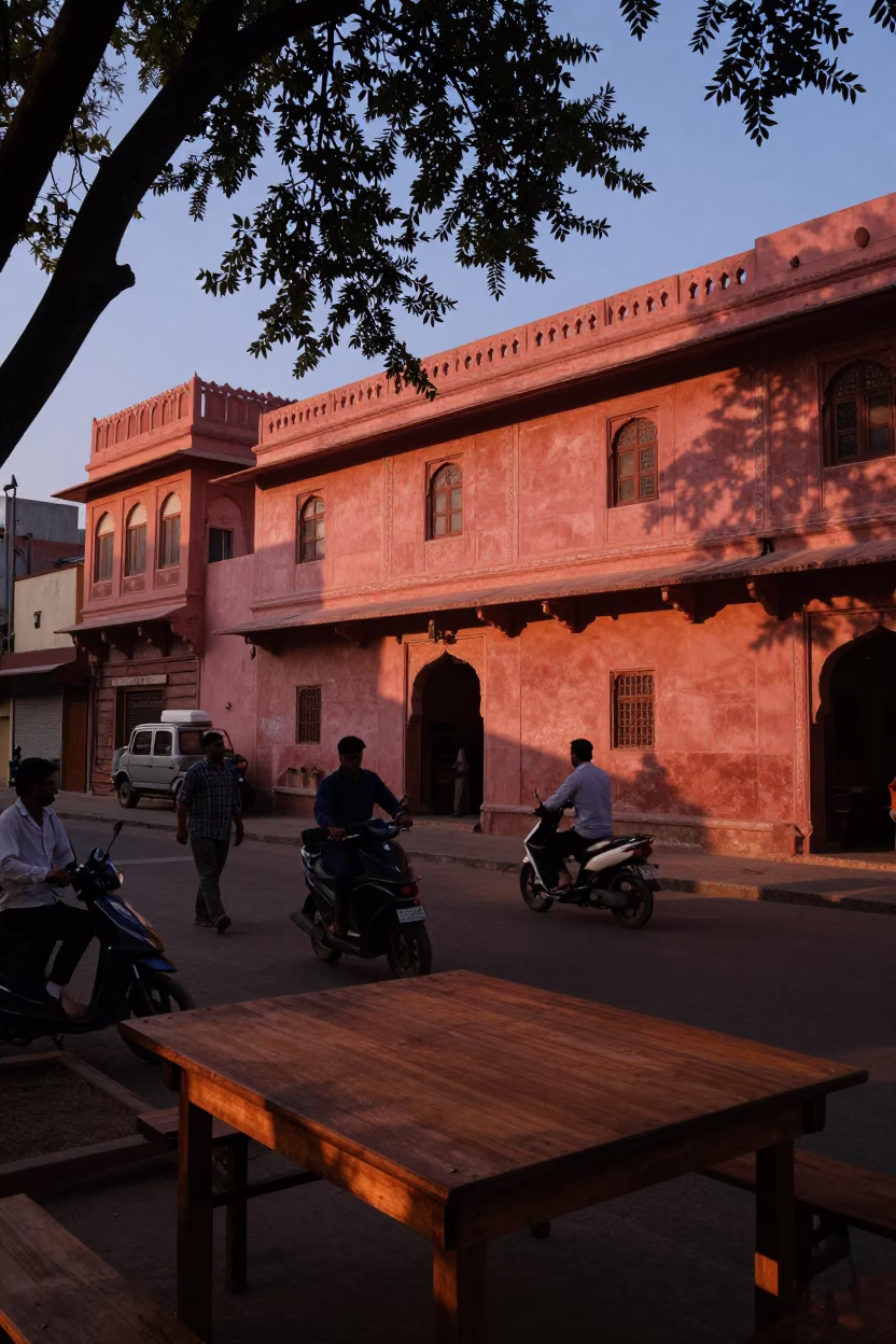 Dusk Light in Jaipur at Copper-toned Light Before Dusk in in Jaipur, India