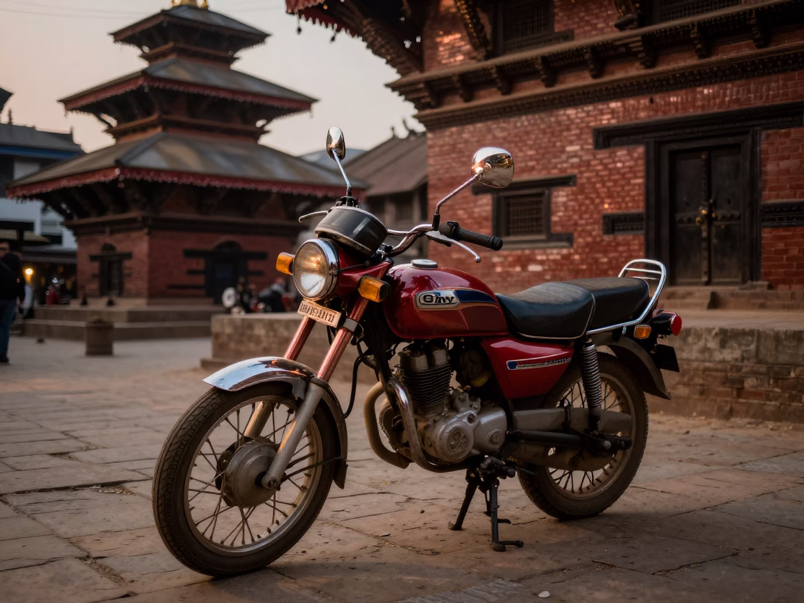 Dusk Light in Kathmandu at Copper-toned Light Before Dusk in in Kathmandu, Nepal