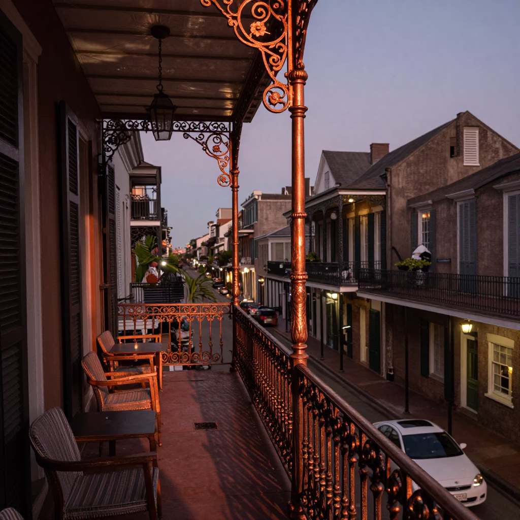 Dusk Light in New Orleans at Copper-toned Light Before Dusk in in New Orleans, Louisiana, United States