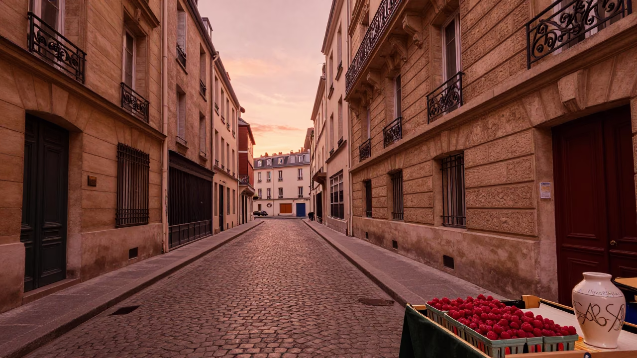 Dusk Light in Paris at Copper-toned Light Before Dusk in in Paris, France