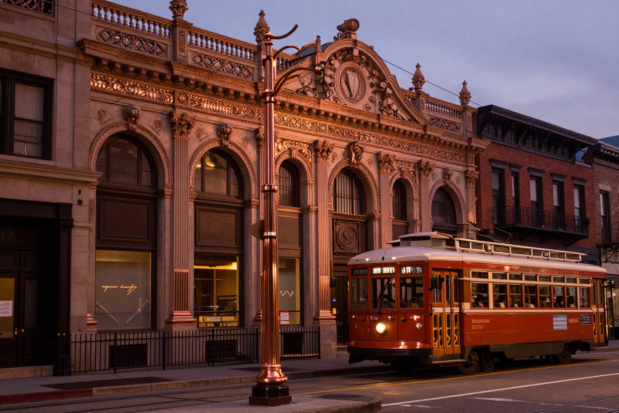 Dusk Light in Philadelphia at Copper-toned Light Before Dusk in in Philadelphia, Pennsylvania, United States