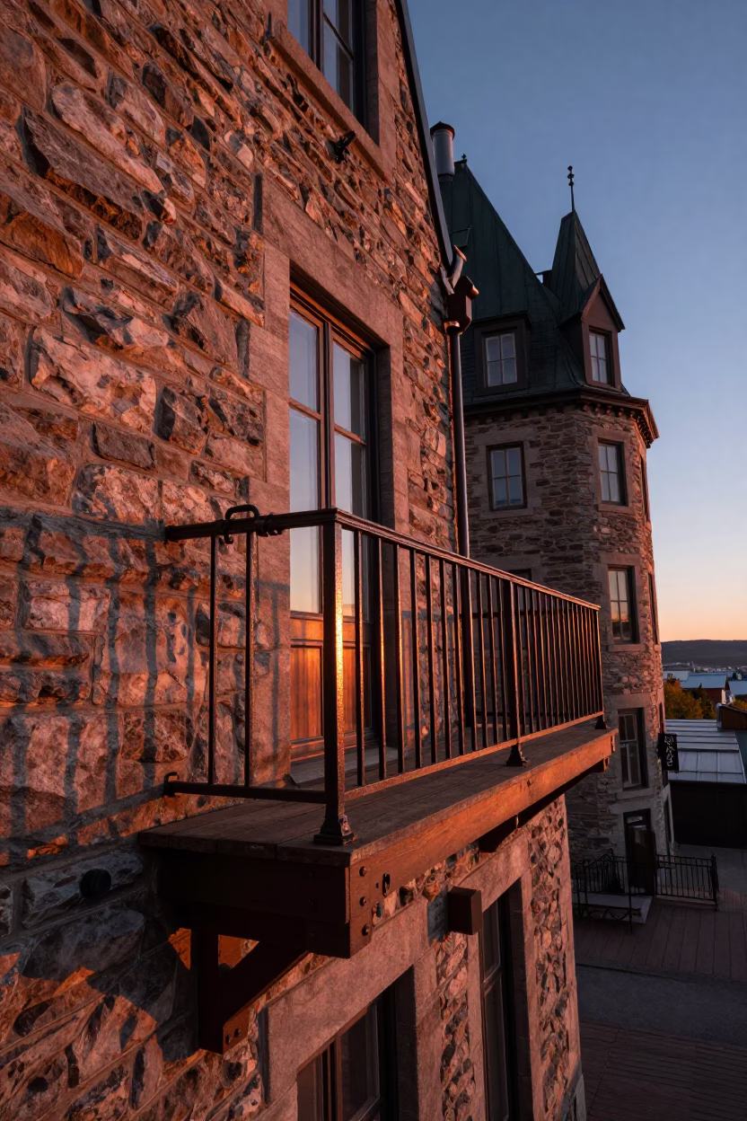 Dusk Light in Quebec City at Copper-toned Light Before Dusk in in Quebec City, Quebec, Canada