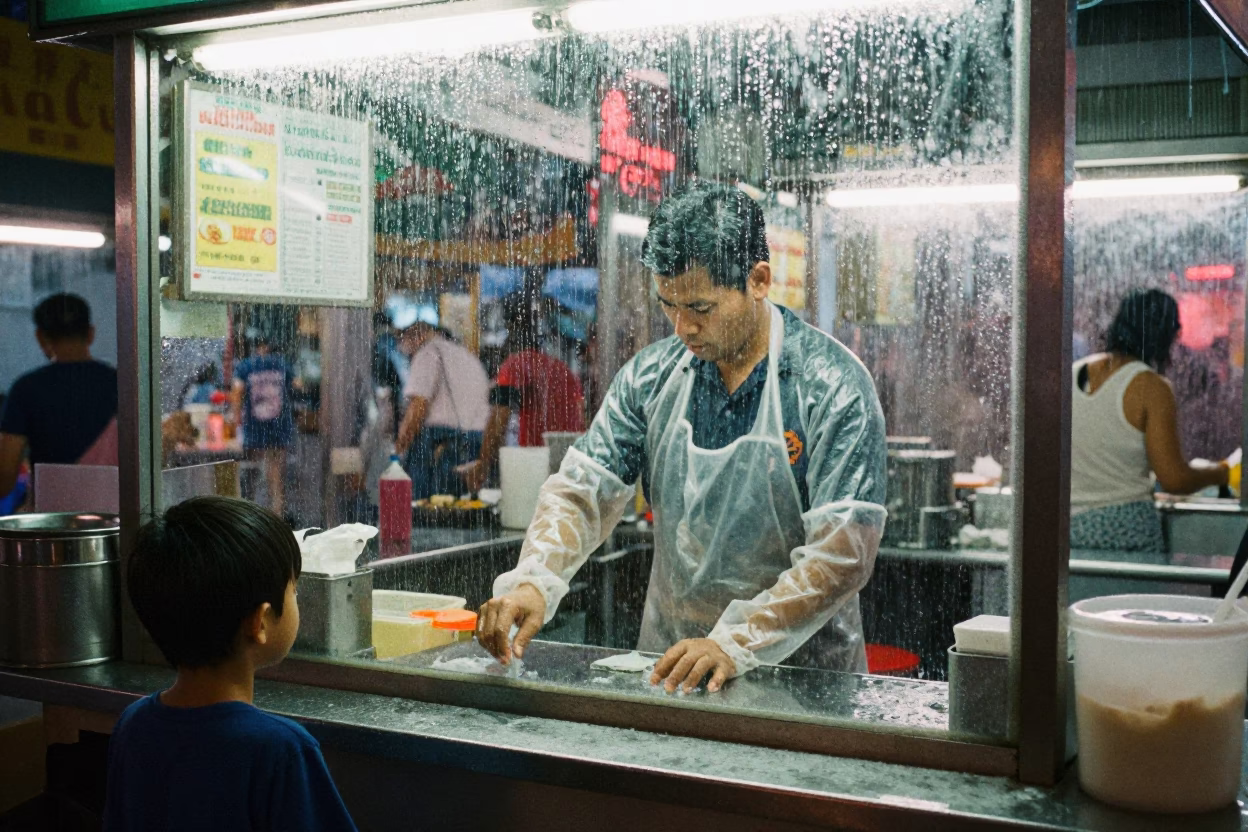 Dusk Light on Child in Singapore in in Singapore, Singapore