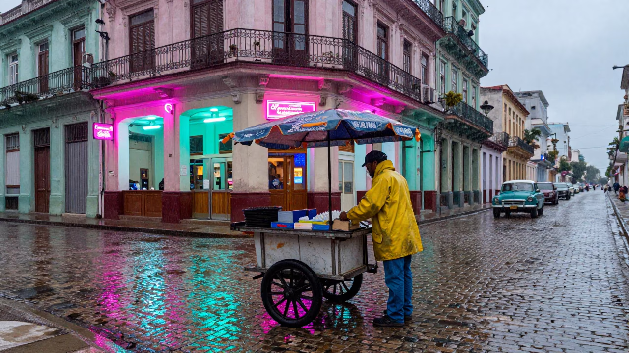 Dusk Light on Customer in Havana in in Havana, Cuba