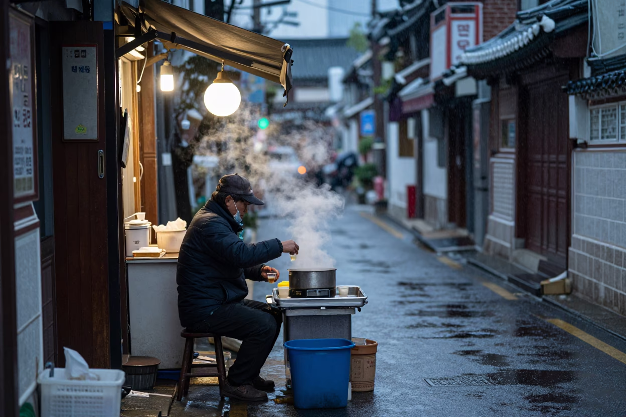 Dusk Light on Customer in Seoul in in Seoul, South Korea