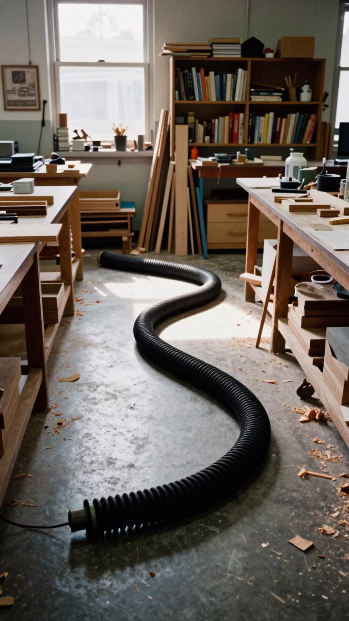 Dust Collector Hose in Salerno School Lab in in a school laboratory in Salerno