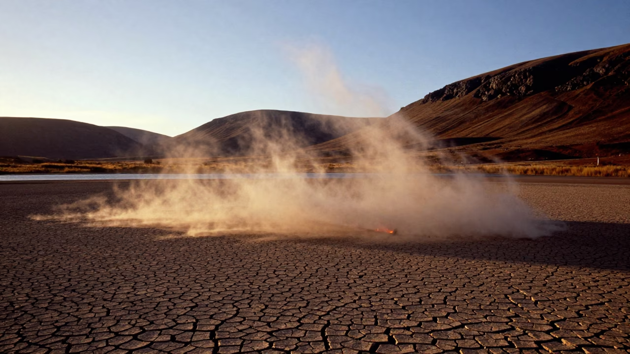 Dust Devil on Highland Lakebed in in the Scottish Highlands
