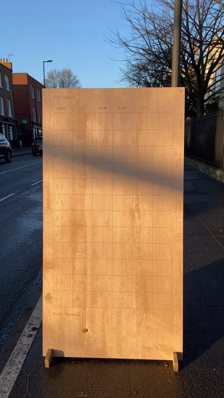 Dust Muted Sample Board at Dublin Dawn in at a muddy site access road in Temple Bar, Dublin