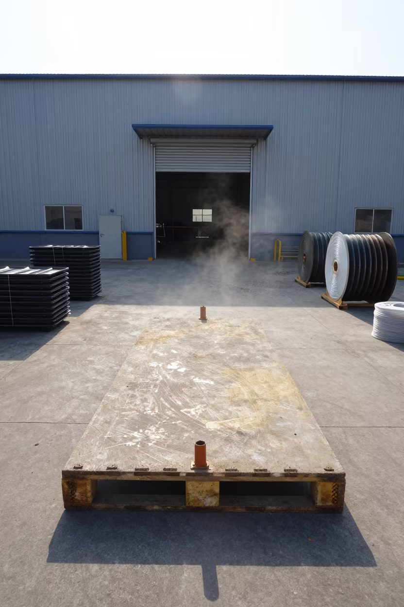 Dusty Gauge Board in Taoyuan Blast Furnace Yard in beside a blast furnace near Taoyuan