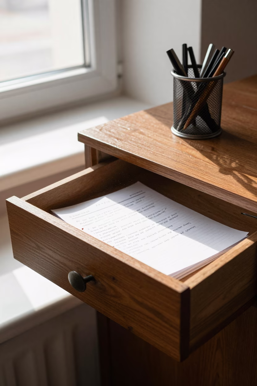 Dusty Log Drawer in Kokand Hotel Lobby Midday in inside a hotel lobby in Kokand
