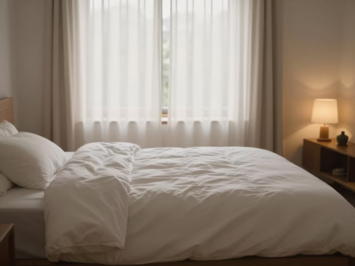 Duvet Billowing in Madurai Living Room in in a sunlit living room in Madurai
