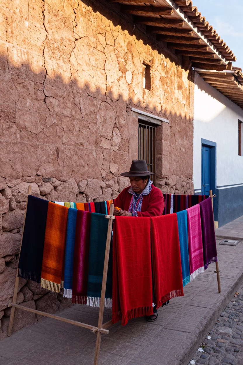 Dyed Textiles in Cusco in in Cusco, Peru